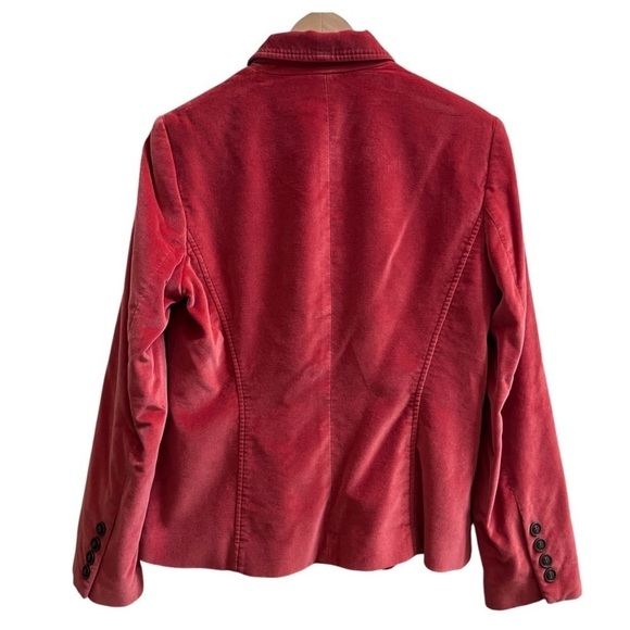 Talbots Vintage Burnt Orange Velvet Silk Blend 2 Button Blazer Petite Size 8 - Picture 7 of 14